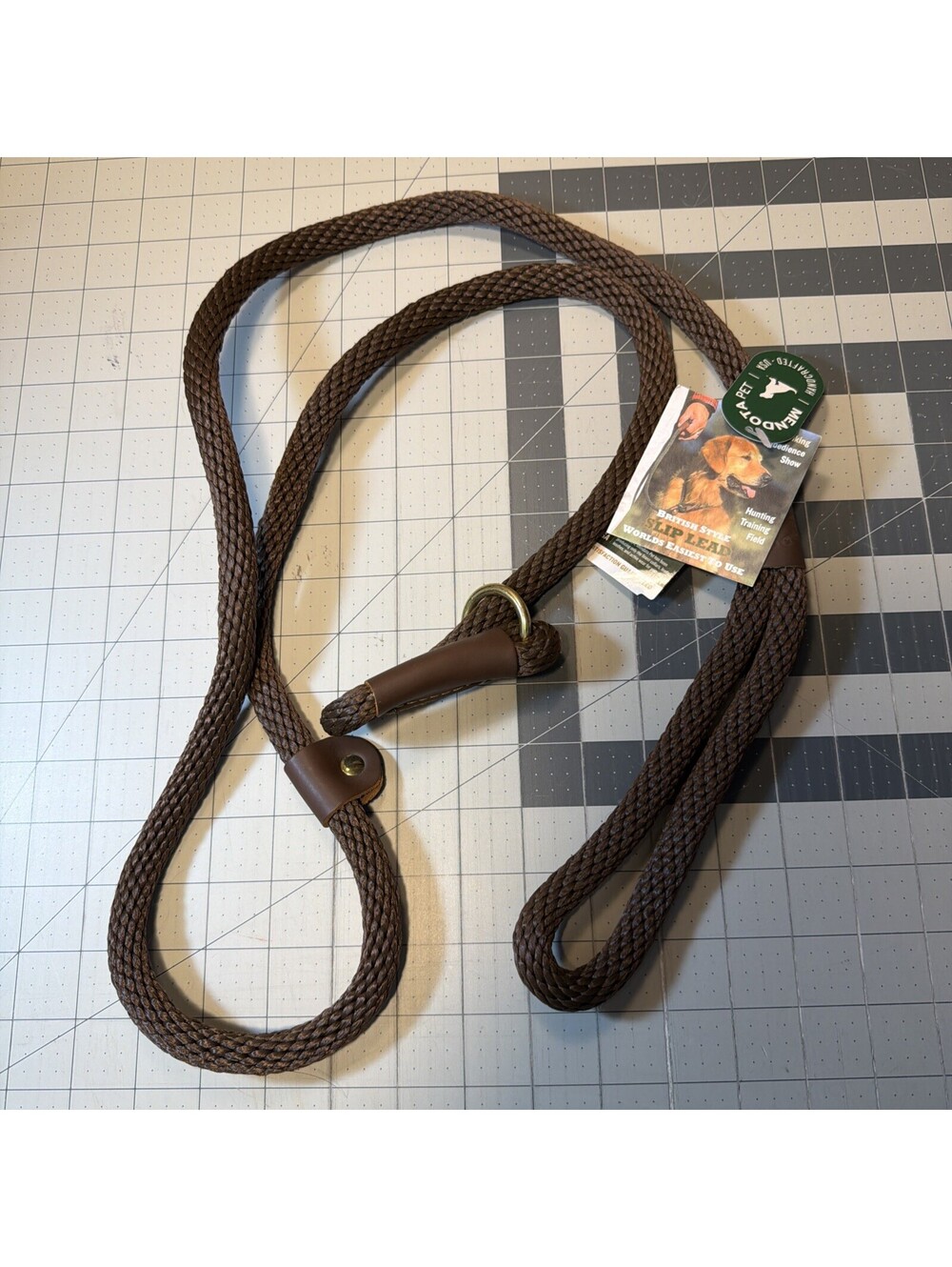 Mendota Pet Handcrafted British Style Slip Leash Brown